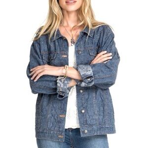 Johnny Was Qiva Denim Jean Chambray Embroidered Jacket New With Tags Size Xlarge